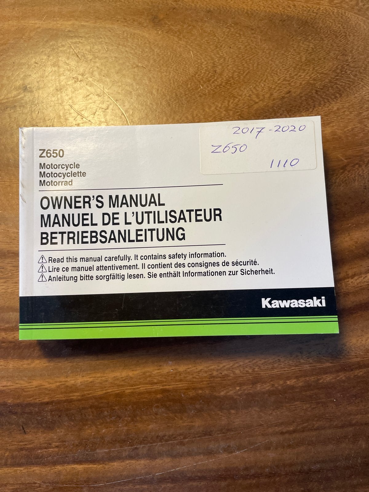 Kawasaki Z650 Gebruikershandleiding (2017-2020), Motoren, Ophalen of Verzenden, Kawasaki
