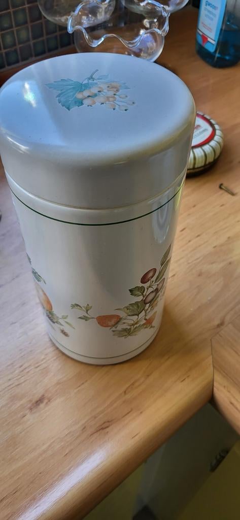 Brabantia Beschuitbus met bloemenprint, Huis en Inrichting, Keuken | Keukenbenodigdheden, Ophalen, Gebruikt, Voorraadpot, Metaal