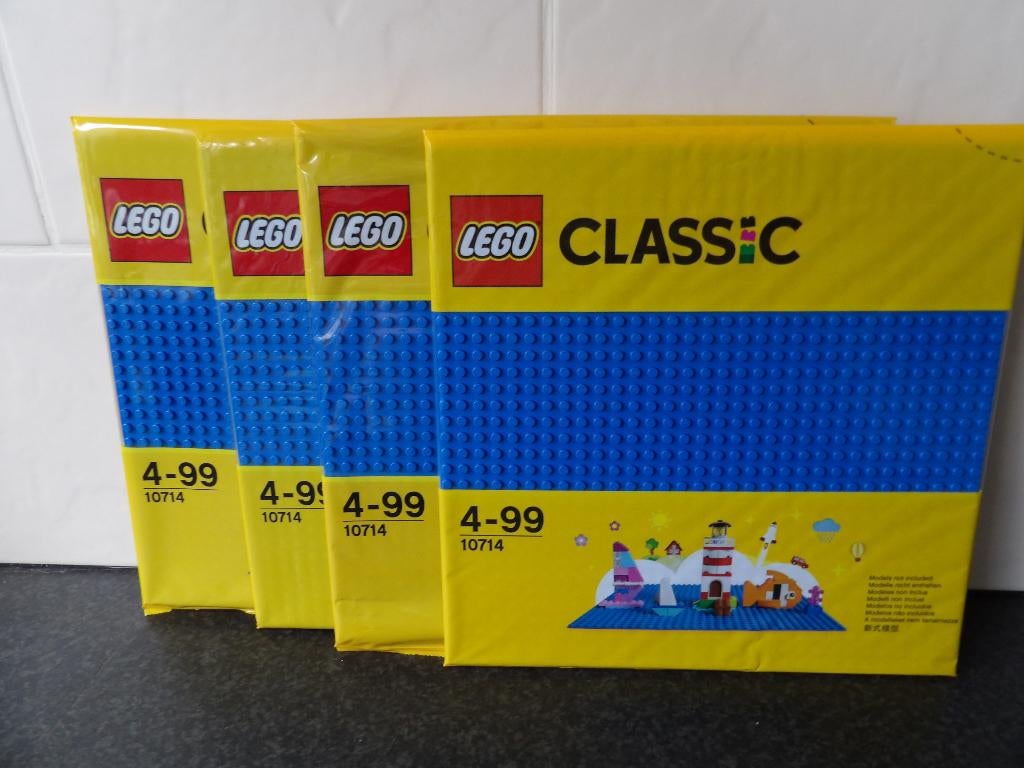 nieuw Lego 10714 grondplaat blauw (4 stuks), Lego, Nieuw, Ophalen of Verzenden, Grondplaat