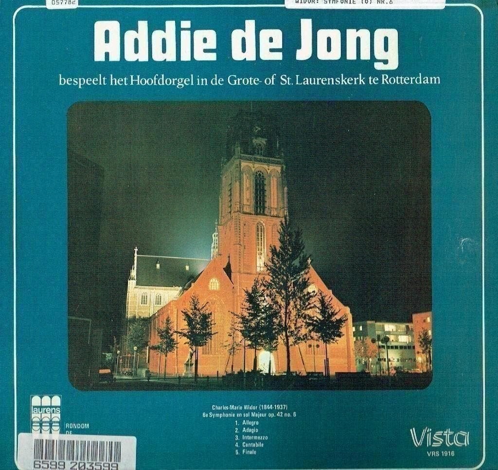 Addie de Jong Widor Bespeelt orgel St.Laurenskerk Rotterdam, Kamermuziek, Verzenden, Zo goed als nieuw, 12 inch