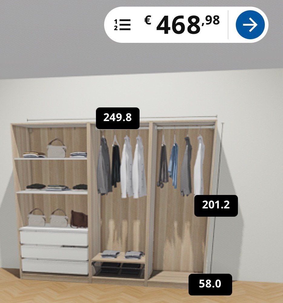 Pax kast 250x201x58cm, Ophalen, Gebruikt, 200 cm of meer, 50 tot 75 cm