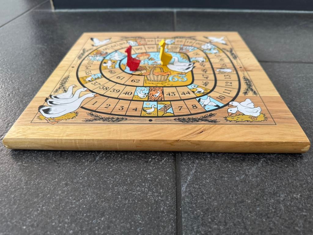 Leuk houten bord voor het spel ganzenbord, Ophalen of Verzenden, Zo goed als nieuw