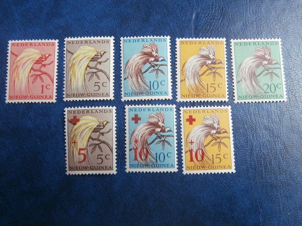 NED. NIEUW GUINEA 1954; 2 series PARADIJSVOGELS LEES, Verzenden, Postfris, Nieuw-Guinea
