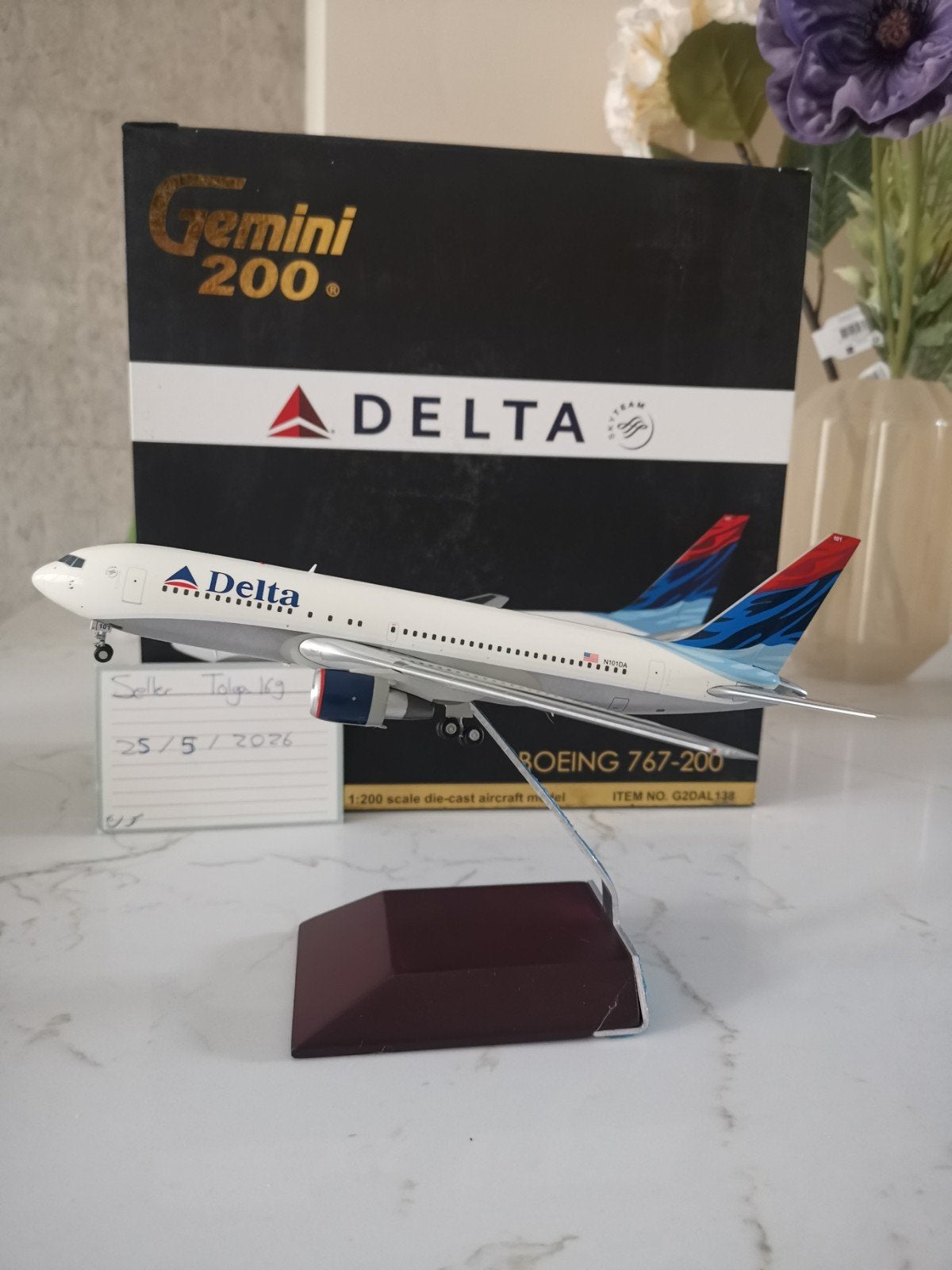 Delta Air Lines B767-200 Gemini Jets 1:200 G2DAL138 N101DA, Overige merken, 1:200 of kleiner, Nieuw, Ophalen of Verzenden