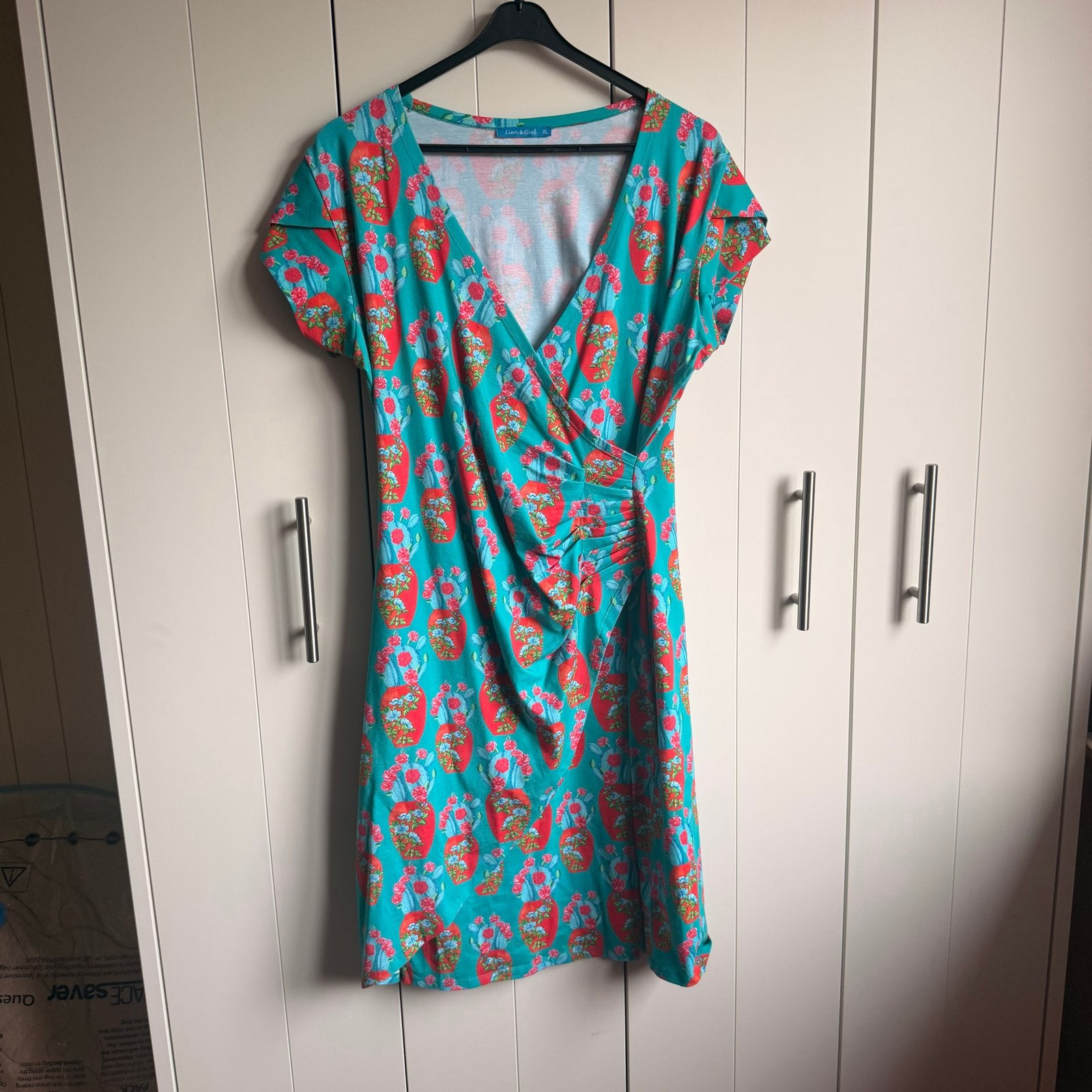 Lien en Giel; vrolijke jurk met cactusprint - xl, Meerkleurig, Maat 46/48 (XL) of groter, Nieuw, Ophalen of Verzenden