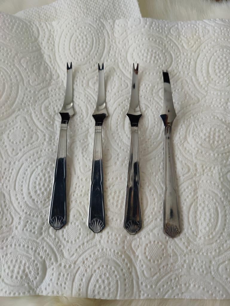 4 Vintage Franse vorkjes van Guy Degrenne, Ophalen of Verzenden