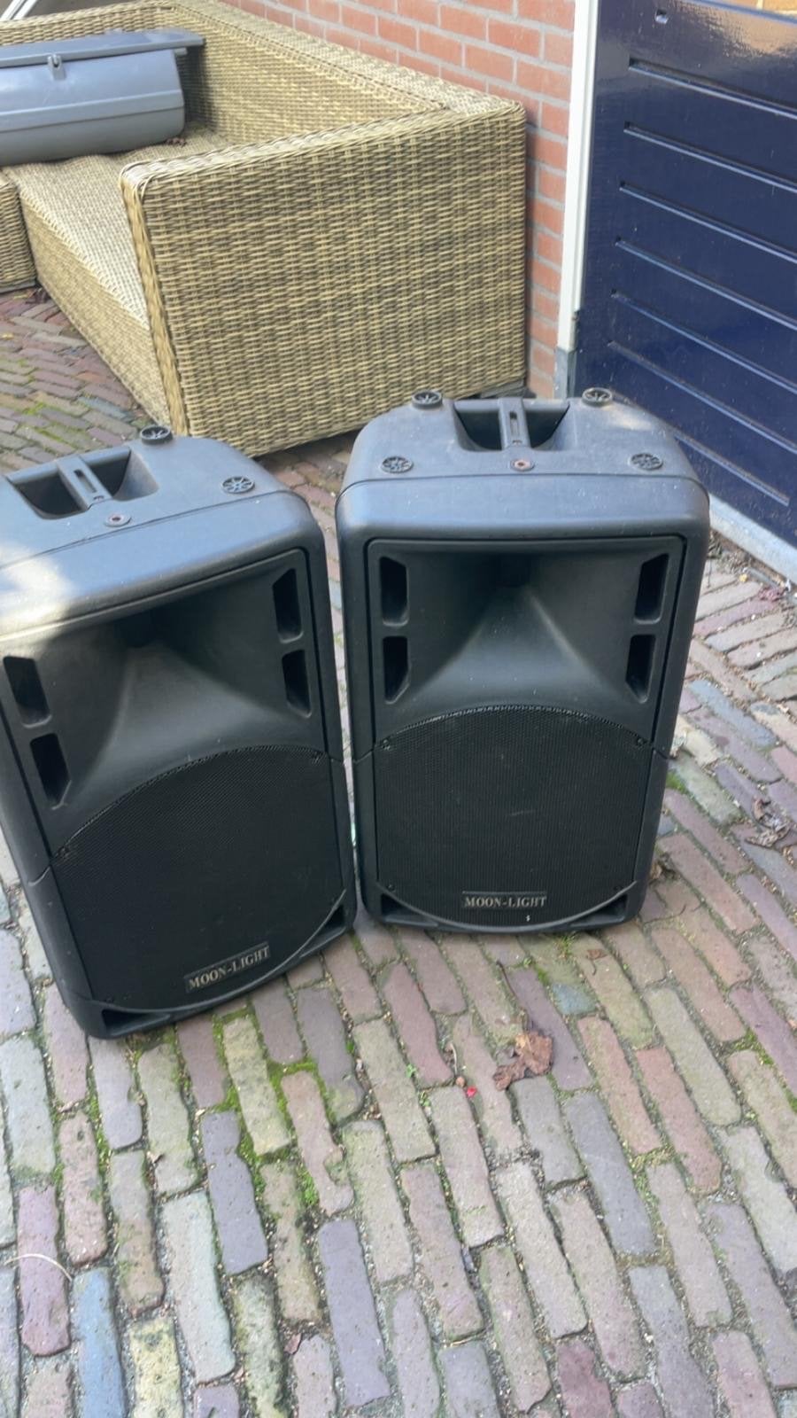 Moon-Light Party Speakerset met kabels, Gebruikt, Inclusief kabels, Party speaker, Ophalen of Verzenden