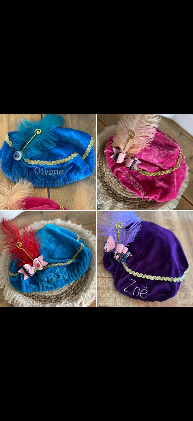 Pieten muts Sinterklaas gepersonaliseerd met naam haarstrik, Ophalen of Verzenden, Zo goed als nieuw