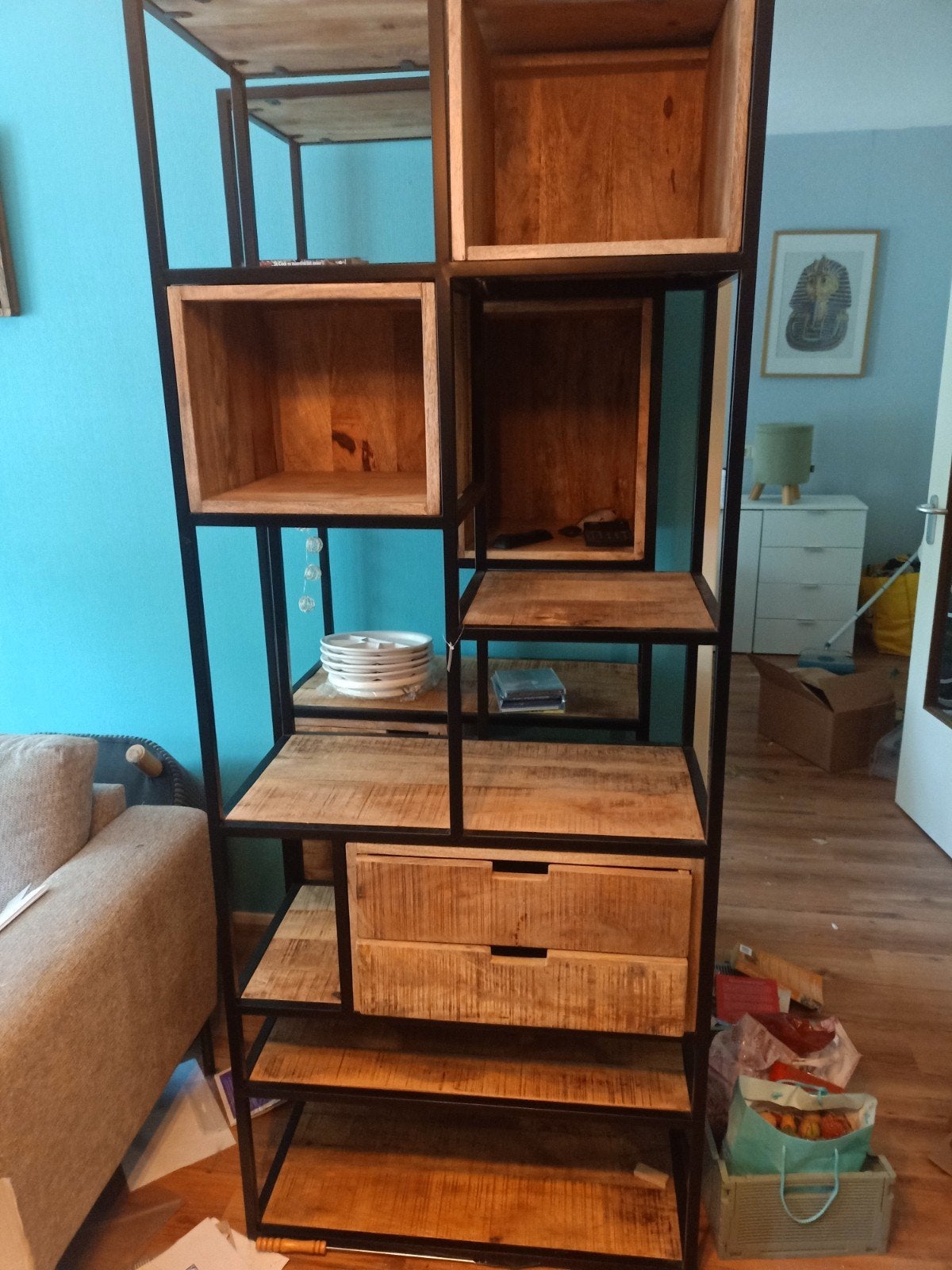 wandkast bommel, Huis en Inrichting, Kasten | Wandmeubels, Ophalen, Zo goed als nieuw, Minder dan 150 cm, Minder dan 100 cm