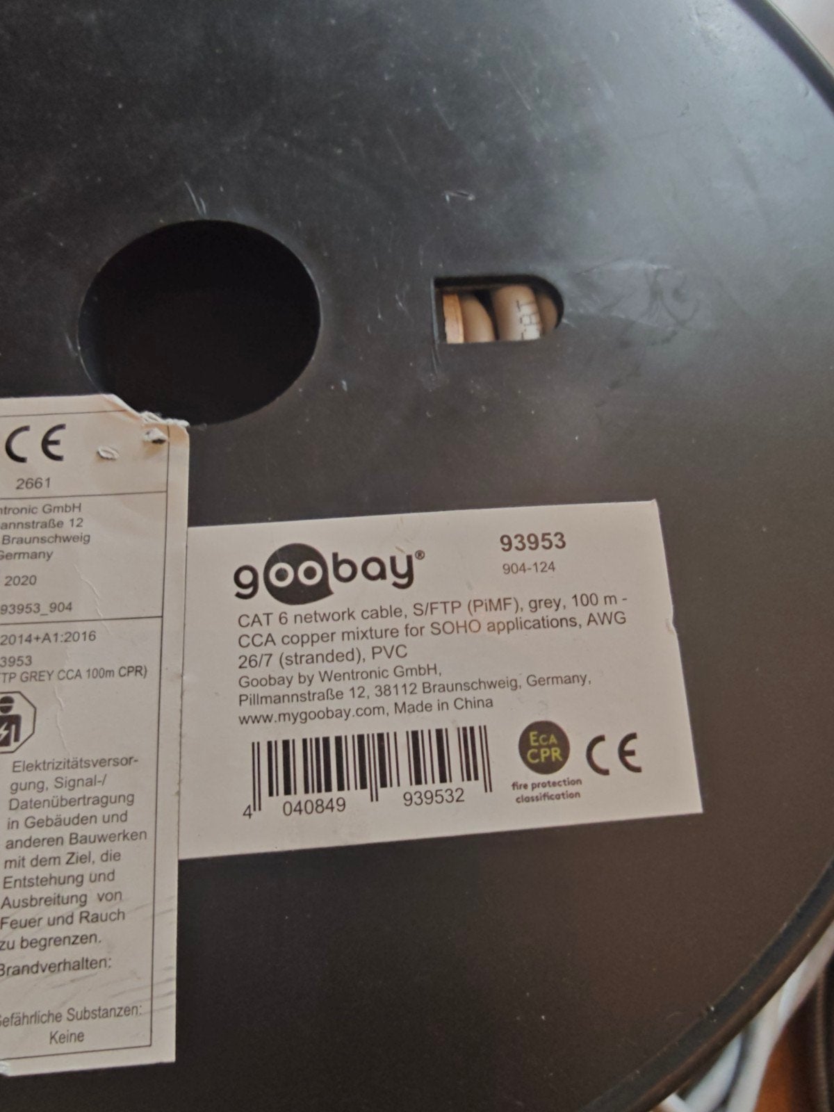 Goobay CAT 6 netwerkkabel S/FTP (PiMF) grijs + trekkabel, Computers en Software, Ophalen, Nieuw