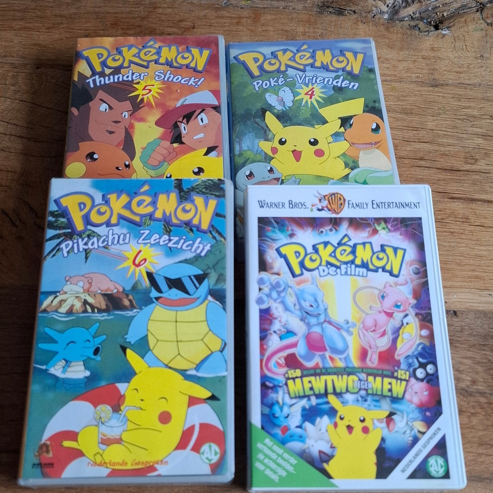 Pokémon VHS-banden: 4 films, Nederlands gesproken, Boxset, Gebruikt, Tekenfilm, Alle leeftijden