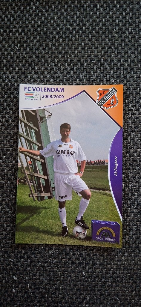 Spelerskaart met handtekening; Ab Plugboer # FC Volendam, Ophalen of Verzenden, Nieuw, Overige binnenlandse clubs, Spelerskaart