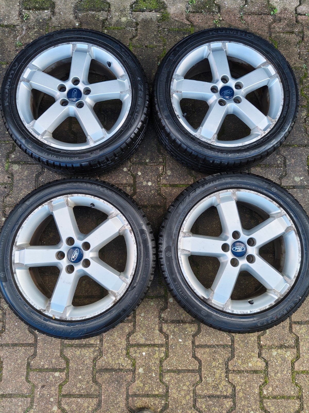 Ford Focus/Mondeo 17 inch Velgen met winterbanden 5x108, Ophalen, Gebruikt, Banden en Velgen, 17 inch
