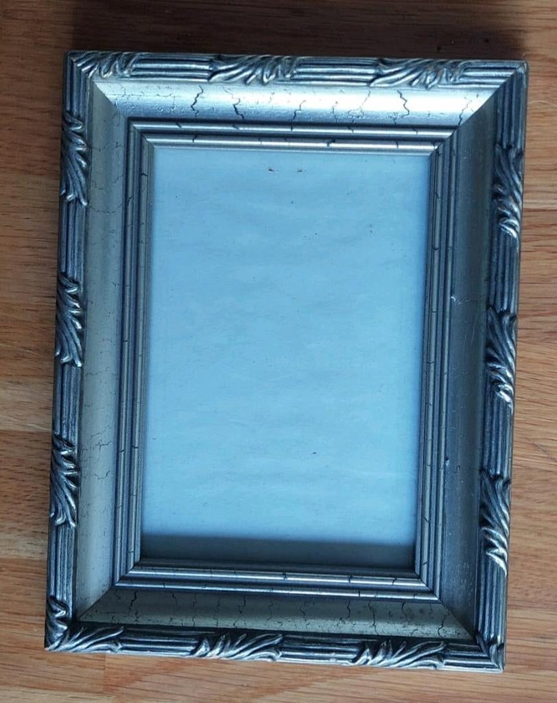 Zilverkleurige fotolijst 12x7,5 cm, Overige materialen, Minder dan 50 cm, Gebruikt, Ophalen of Verzenden