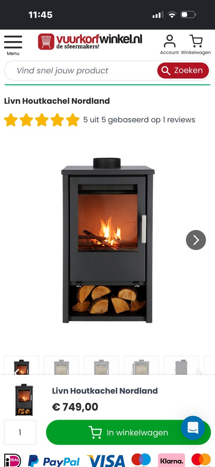 NIEUWE HOUTKACHEL zit nog in de verpakking., Huis en Inrichting, Kachels, Ophalen, Vrijstaand, Hout, Nieuw