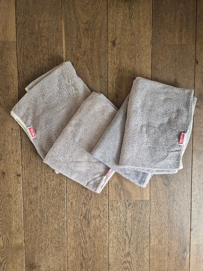 4 badstof stoel hoezen/handdoeken, Ophalen of Verzenden, Gebruikt