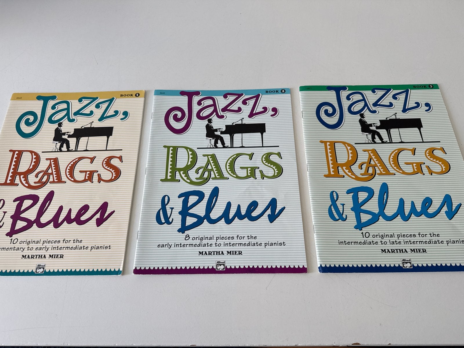 Jazz, Rags & Blues - Boeken 1, 2 en 3 voor piano, Muziek en Instrumenten, Gebruikt, Les of Cursus, Ophalen of Verzenden, Jazz