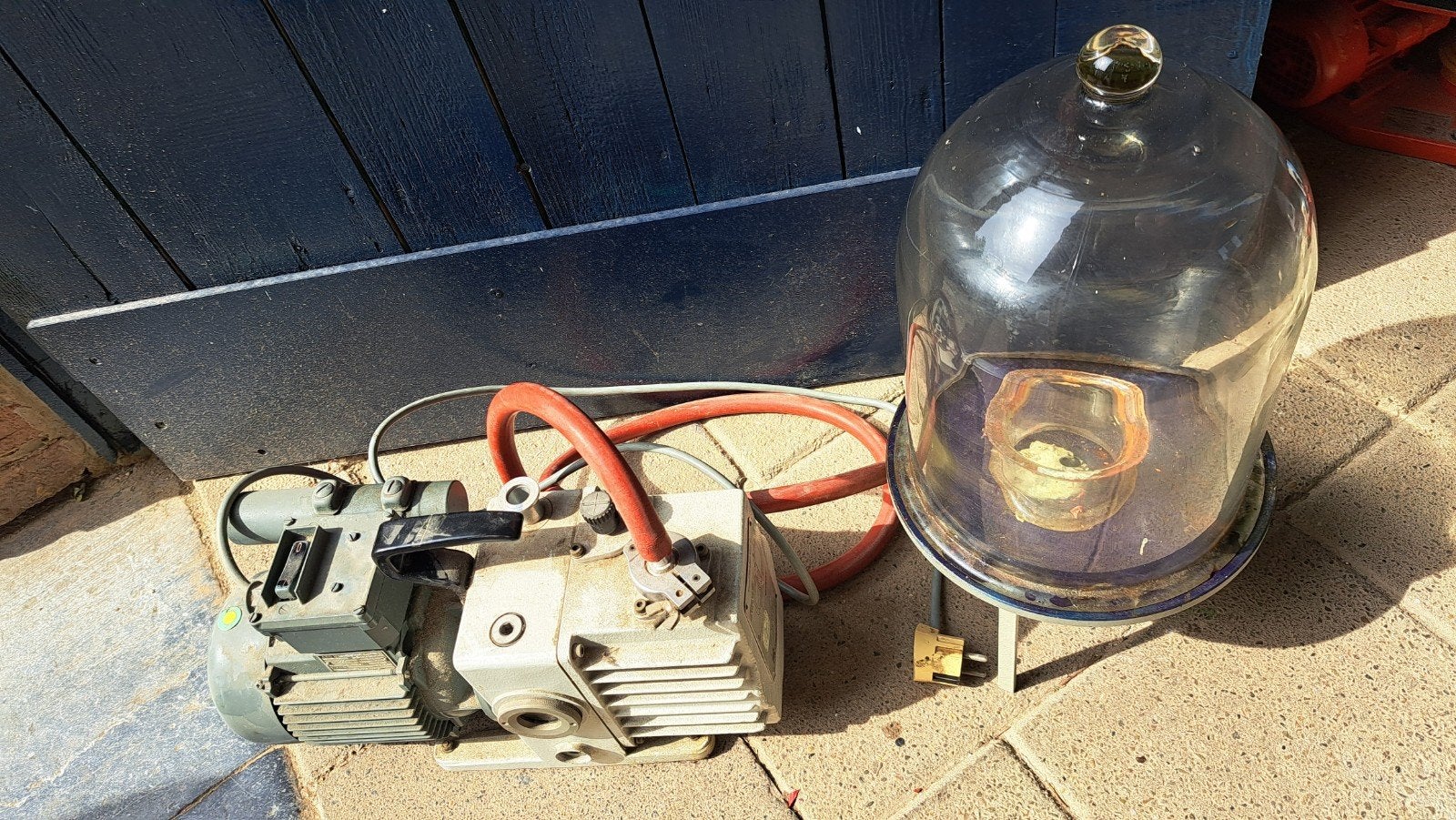 Leybold-Heraeus Trivac vacuümpomp met glazen stolp, Ophalen of Verzenden
