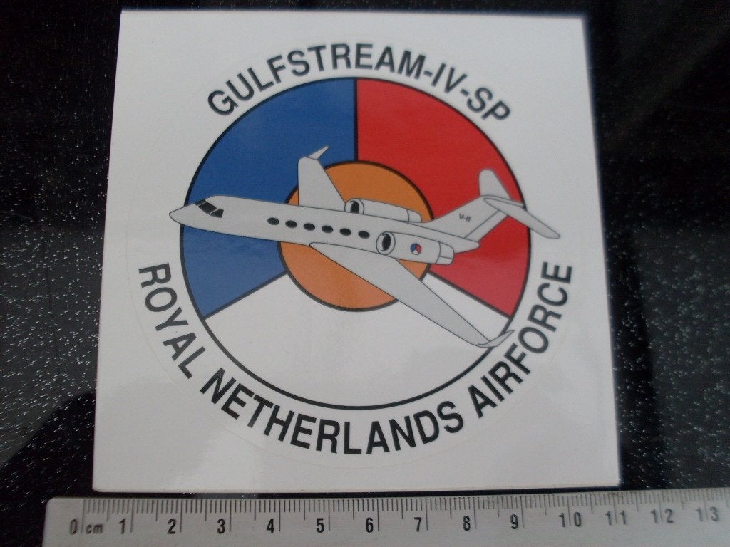 sticker gulfstream IV sp royal netherlands air force logo, Verzenden, Zo goed als nieuw, Bedrijf of Vereniging
