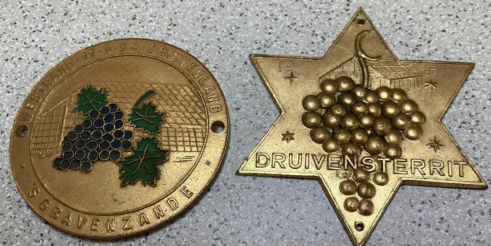 Druivenland Druivensterrit 1951 s'-Gravenzande 1954 PPSTK!!, Antiek en Kunst, Curiosa en Brocante, Ophalen