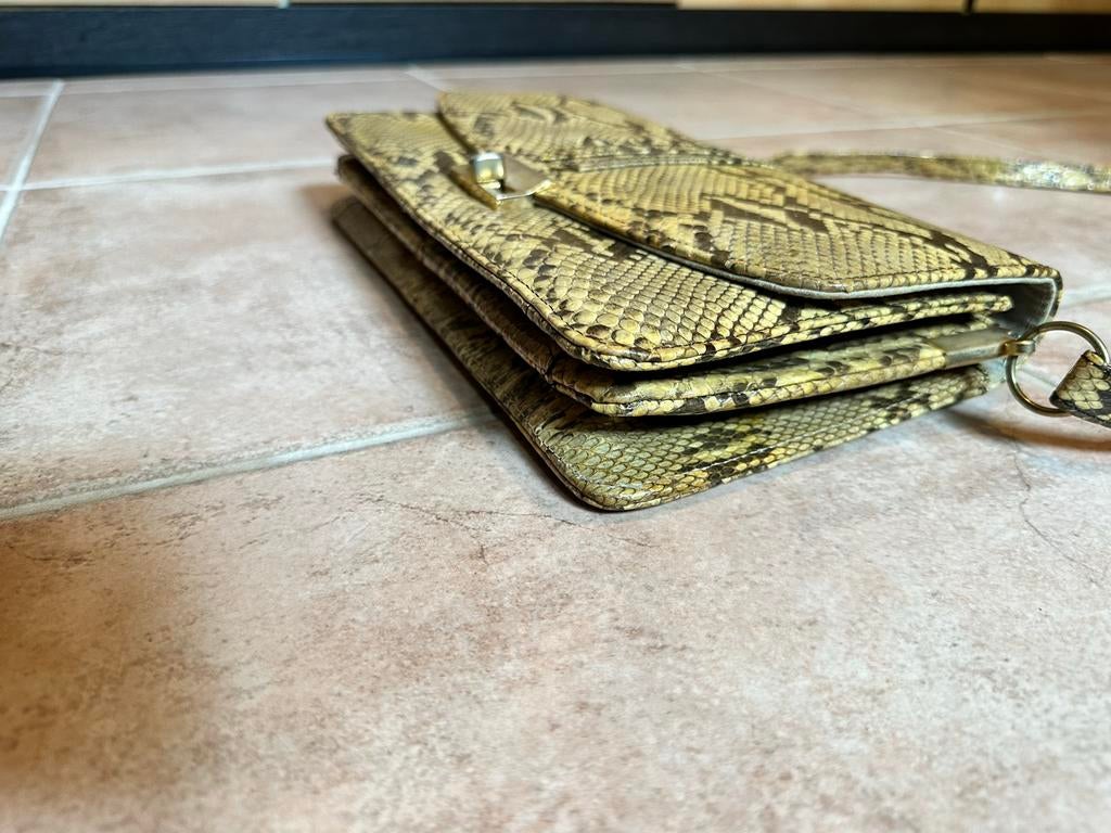 Corbeau Slangenleer Schoudertasje - Zo goed als nieuw, Sieraden, Tassen en Uiterlijk, Tassen | Damestassen, Ophalen of Verzenden