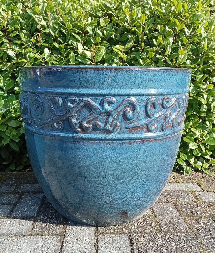 Noble Egg Swirl in Antic Blue of magiato., Ophalen, 40 cm of meer, Rond, Nieuw