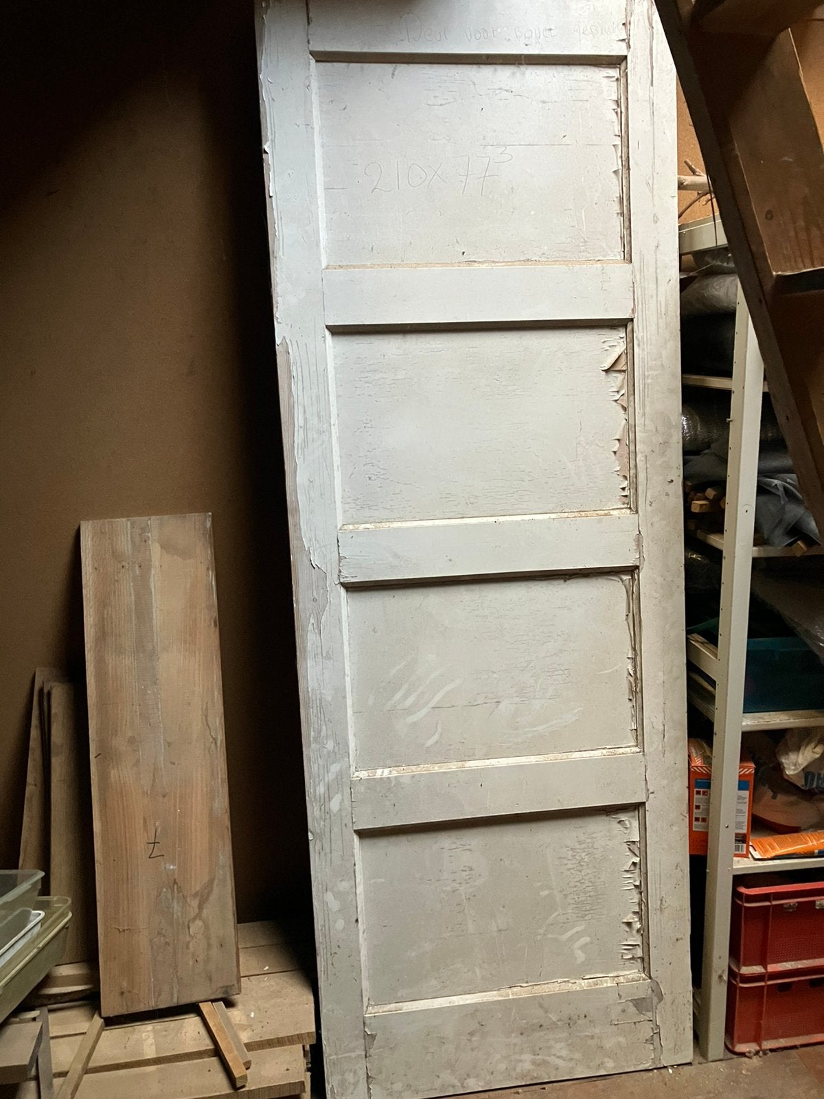 Paneeldeur jaren 30, Doe-het-zelf en Verbouw, Ophalen, Gebruikt, Binnendeur, 200 tot 215 cm