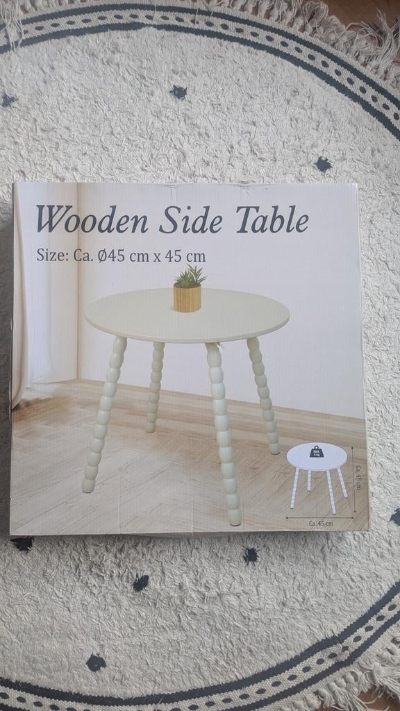 Houten side table - nieuw, Ophalen, Nieuw, Wandklok