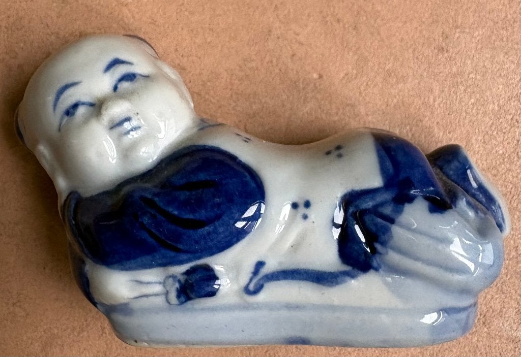 Vintage Chinese stokjeslegger, jaren '50-'60, Steen/keramiek, Ophalen of Verzenden, Meerkleurig, Geschilderd