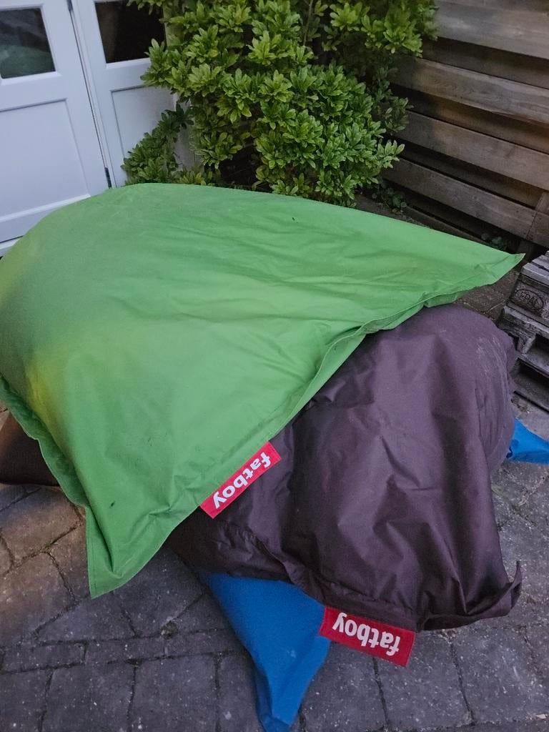 Drie Fatboy zitzakken: groen, blauw en bruin, Ophalen of Verzenden, Zo goed als nieuw, Zitzak