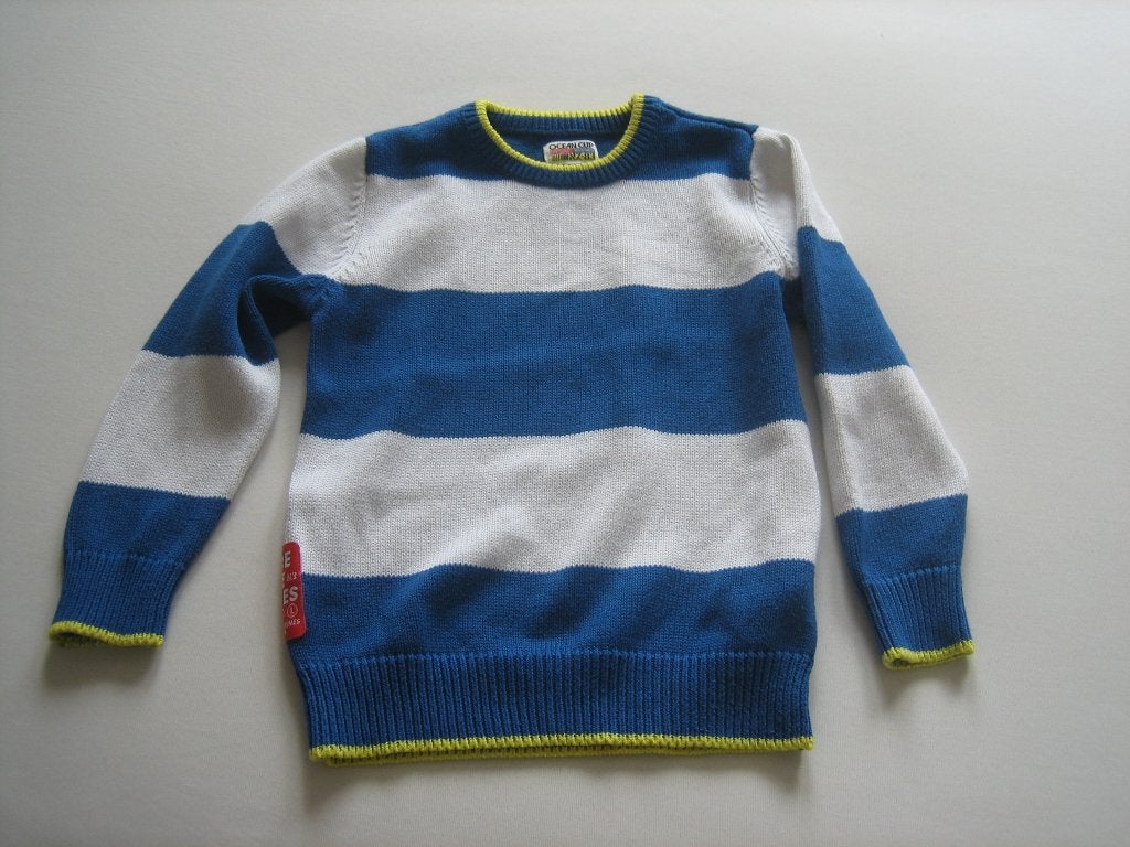 blauw witte trui  van Original Marines maat 122, Gebruikt, Meisje, Trui of Vest, Ophalen of Verzenden