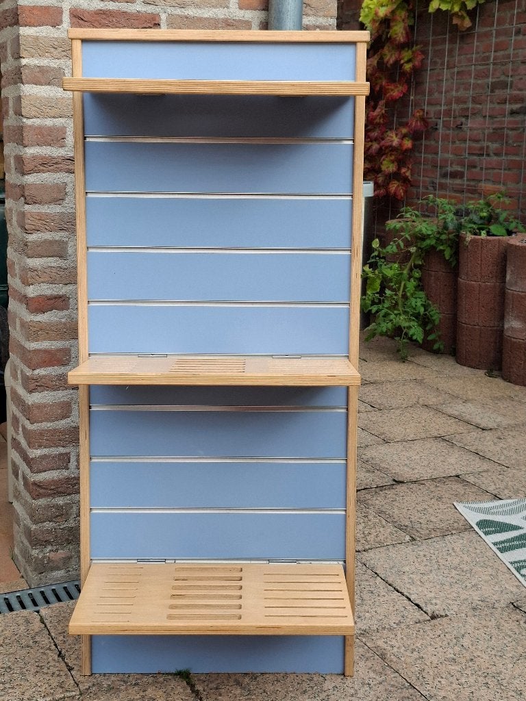 Kast/display met verplaatsbare planken, Ophalen, Met plank(en), Gebruikt, 100 tot 150 cm
