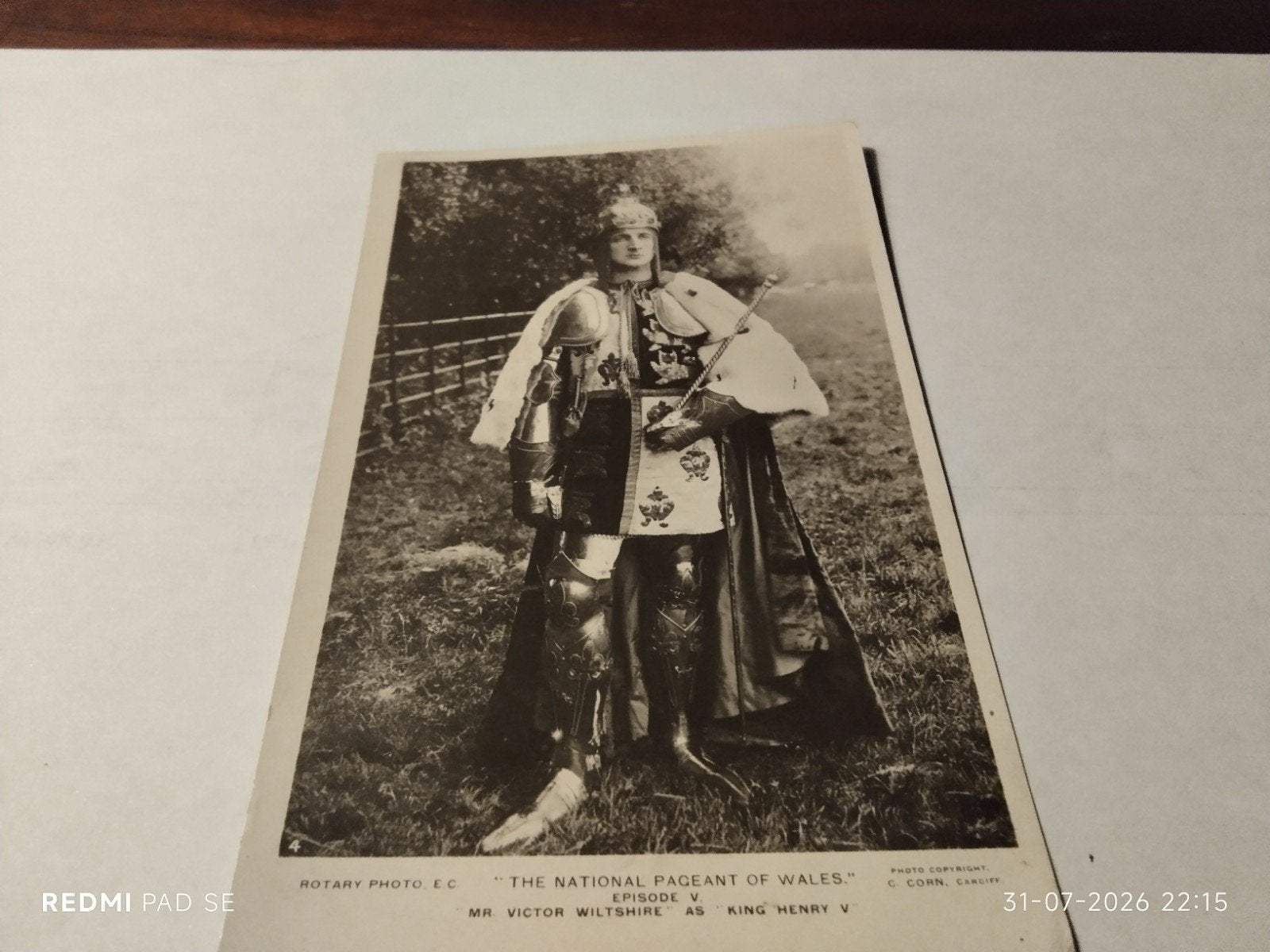 ansichtkaart: Koning Henry V, The National Pageant of Wales, Ophalen of Verzenden, Voor 1920, Gelopen, Politiek en Historie