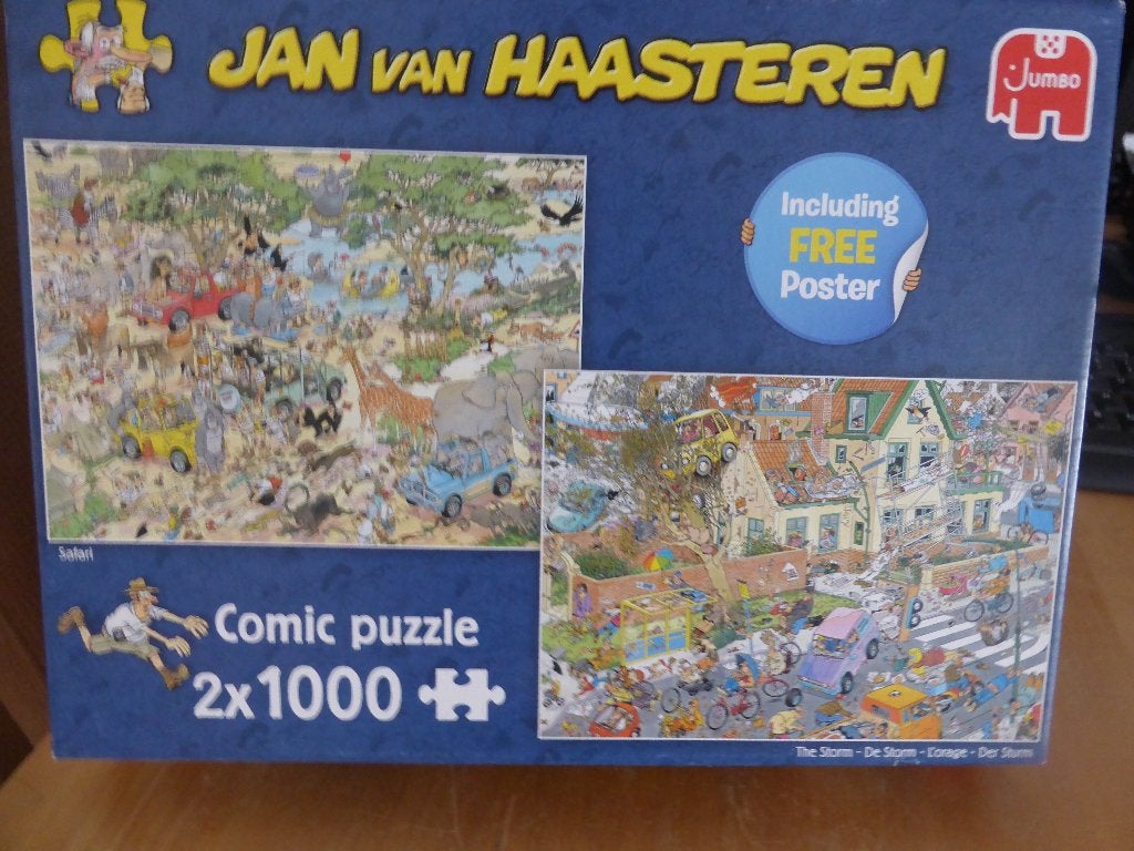 T.k. 2 Jan van Haasteren Puzzels., Ophalen of Verzenden, 500 t/m 1500 stukjes, Zo goed als nieuw, Legpuzzel