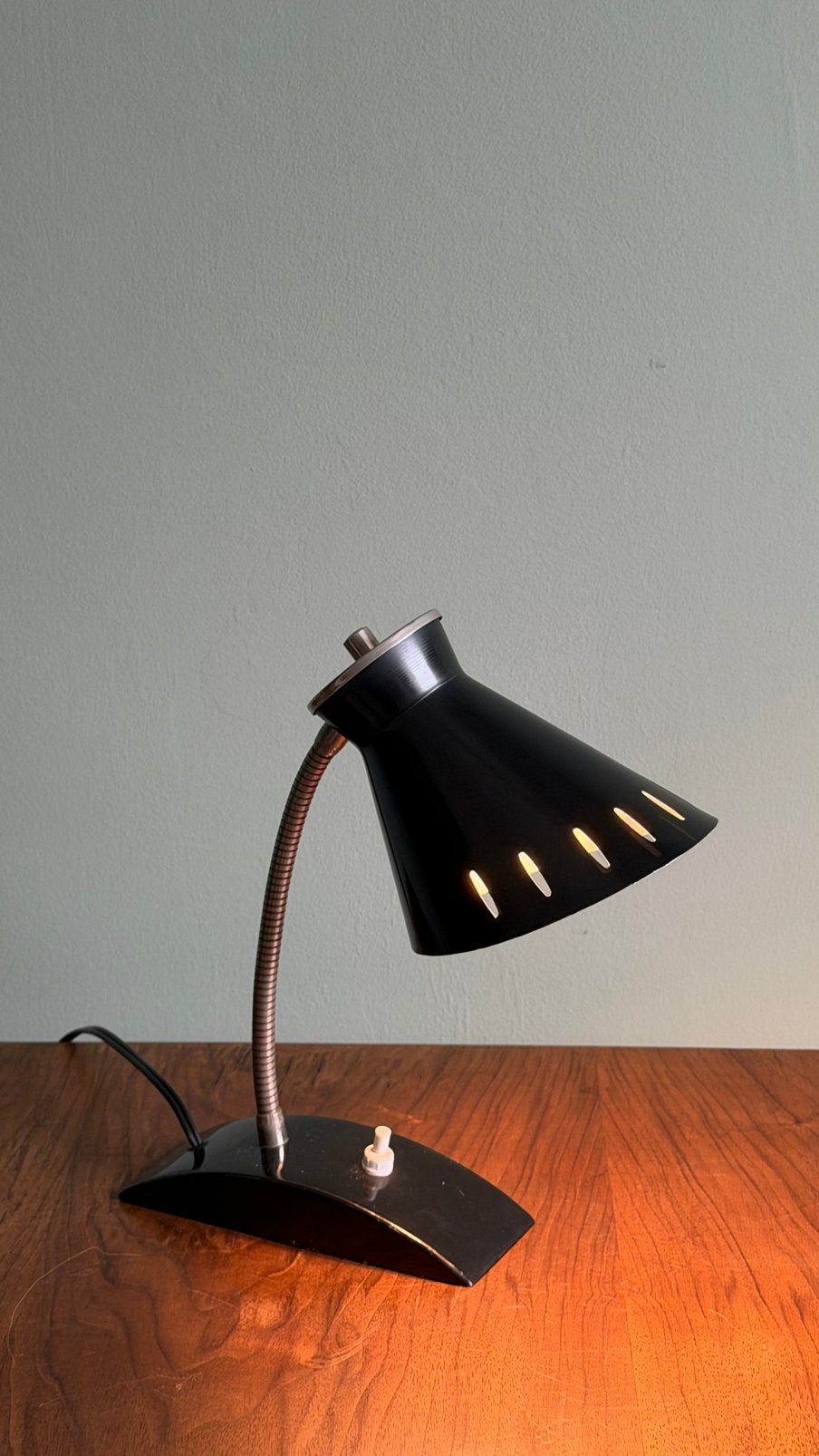 Vintage lamp tafellamp bedlamp, Bureaulamp, Gebruikt, Vintage, Zwart