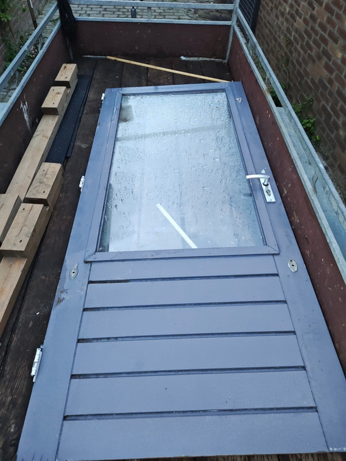 Nette linksdraaiende deur met dubbel glas, 93x209.5cm, Ophalen, Gebruikt, 80 tot 100 cm, Buitendeur