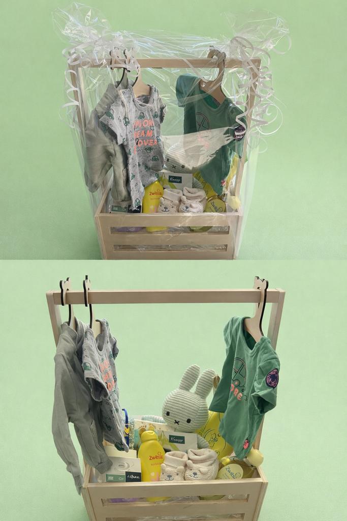 Kraamcadeau pakket met kleding, verzorging en knuffel, Ophalen of Verzenden, Nieuw, Kraamcadeau