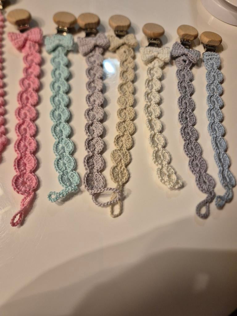 Handgemaakte gehaakte speenkoorden in diverse kleuren, Ophalen of Verzenden