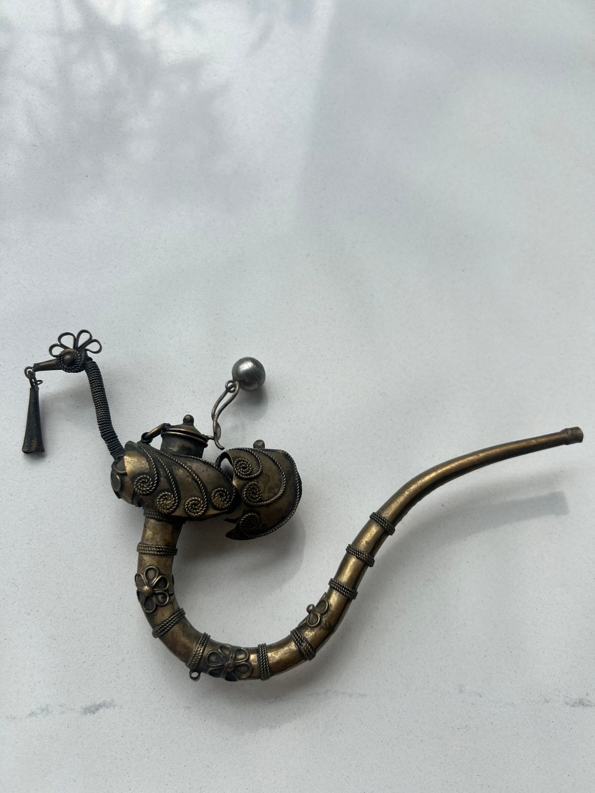 ANTIEKE OPIUMPIJP PAUW OPIUM PIJP ZUID OOST AZIE, Ophalen of Verzenden, Zo goed als nieuw, (Water)pijp