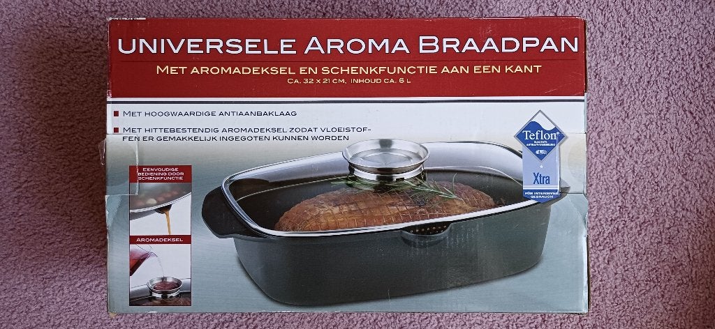 Braadpan met glazen deksel en schenkfunctie, Ophalen, Nieuw, Gietijzer, Koekenpan of Braadpan
