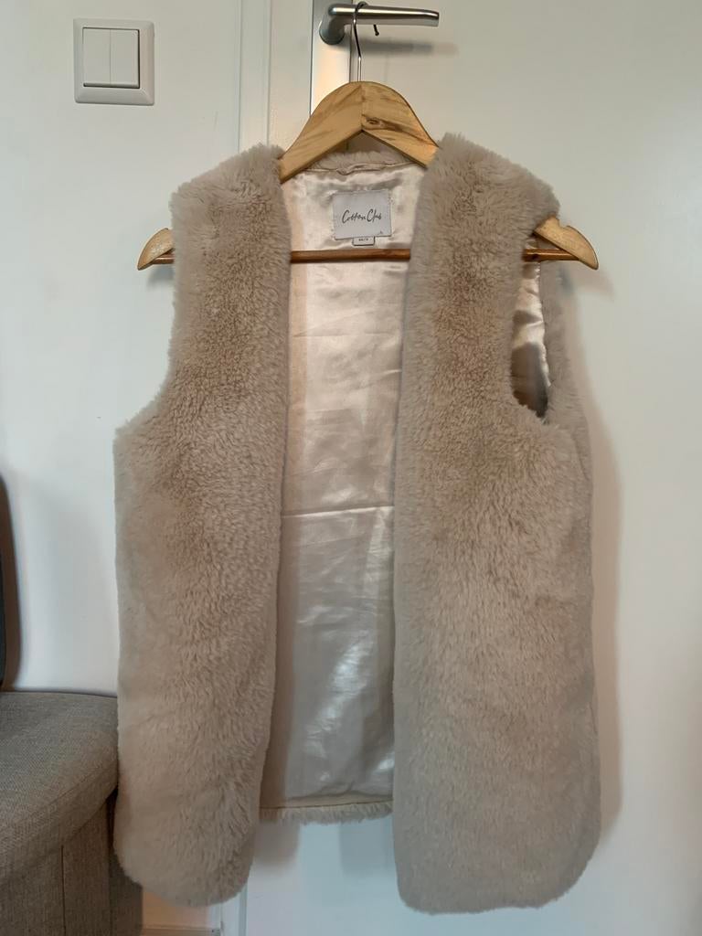Ecru/beige fluffy bodywarmer, Costes, mt xs/s, Ophalen, Nieuw, Maat 36 (S), Beige