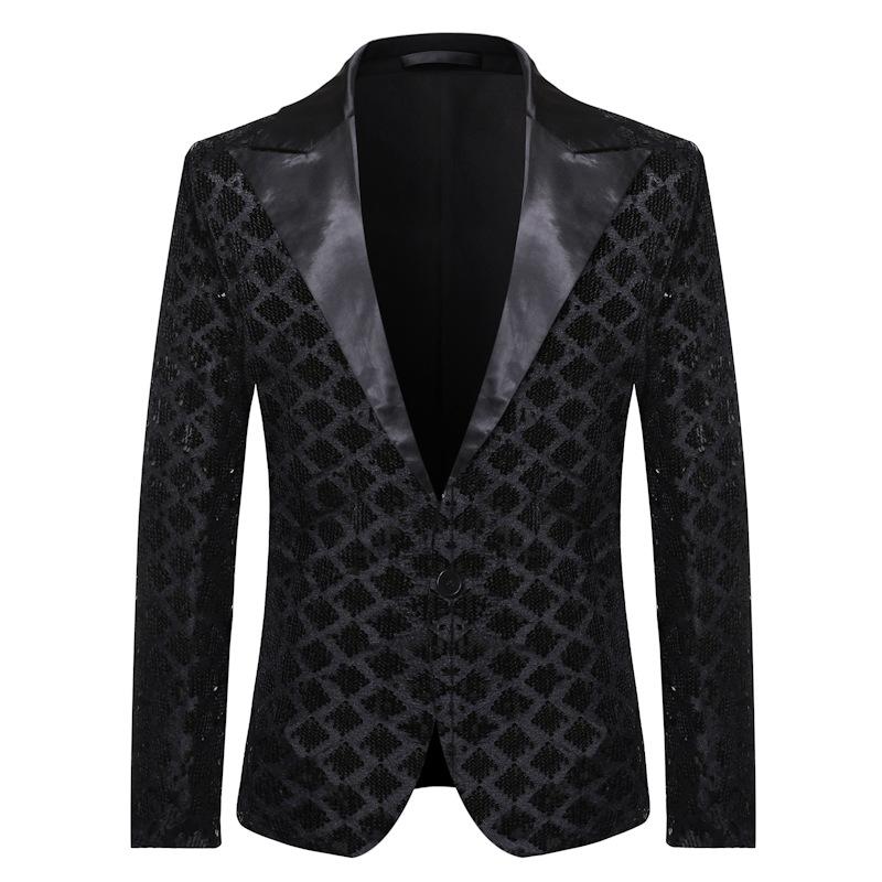 Heren zwart ruiten glitter colbert blazer jasje mannen feest, Kleding | Heren, Kostuums en Colberts, Verzenden, Nieuw, Overige maten