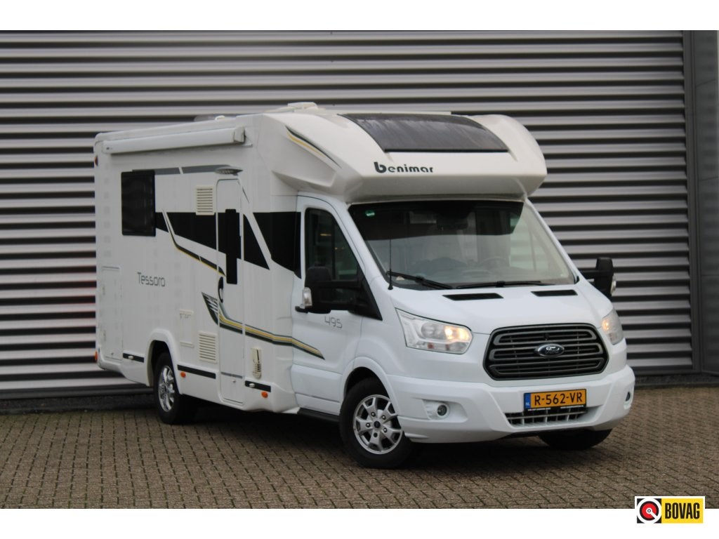 Benimar Tessoro 495 170PK Luchtvering Queensbed 5-persoons, Luifel, Ford, Bedrijf, 6 tot 7 meter