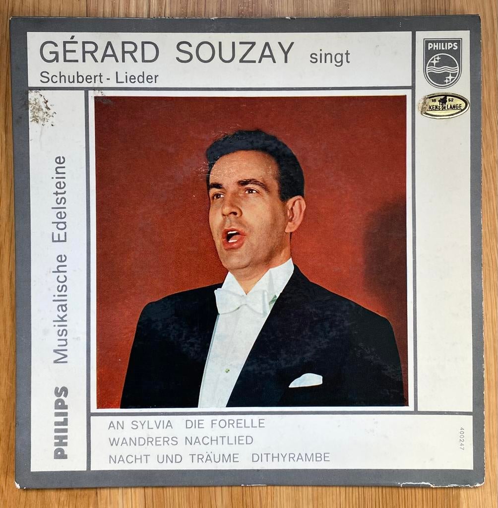 7” EP GÉRARD SOUZAY Singt SCHUBERT-Lieder, Cd's en Dvd's, Vinyl Singles, Gebruikt, Verzenden, Klassiek, 7 inch