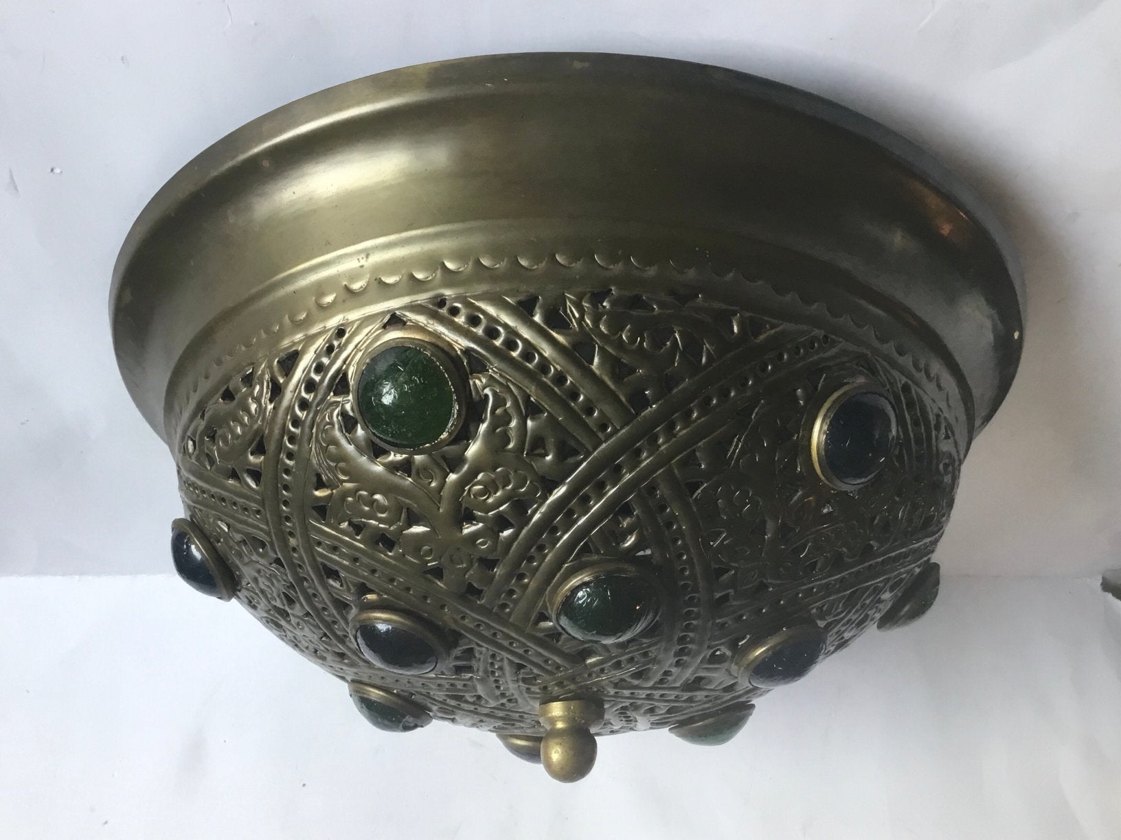 antieke Oosterse plafondlamp messing, Ophalen
