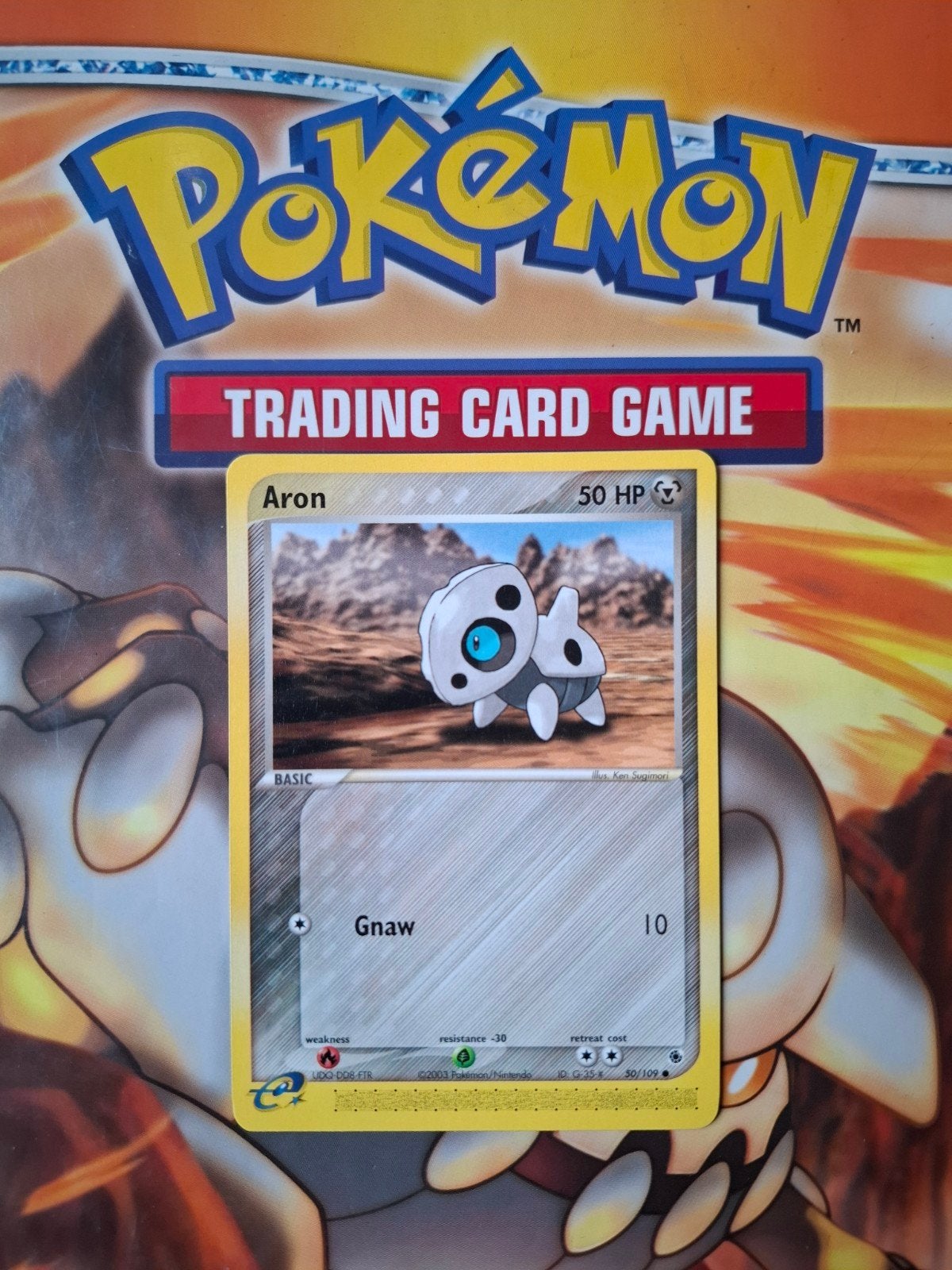 Aron 50/109 Ex Ruby&Sapphire set pokemon kaart nm, Ophalen of Verzenden, Zo goed als nieuw, Losse kaart