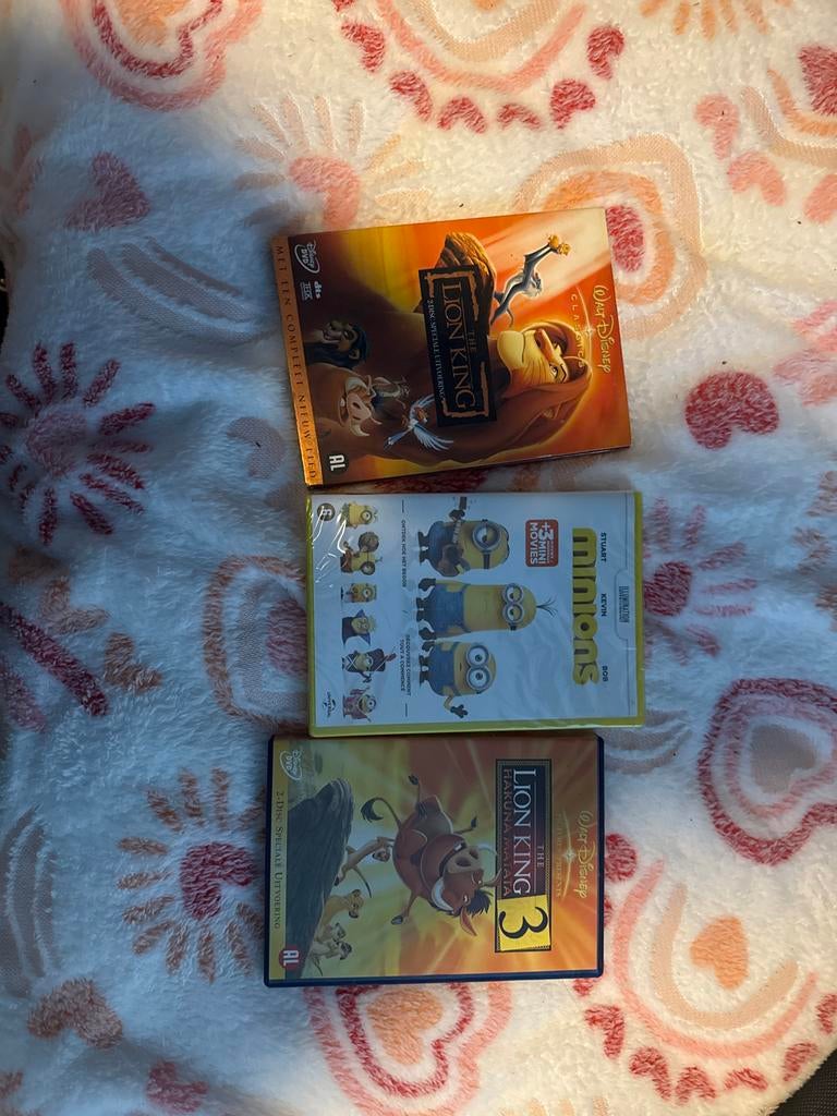 2 Lion King DVD's en Nieuwe Minions DVD, Ophalen, Avontuur, Alle leeftijden, Nieuw in verpakking