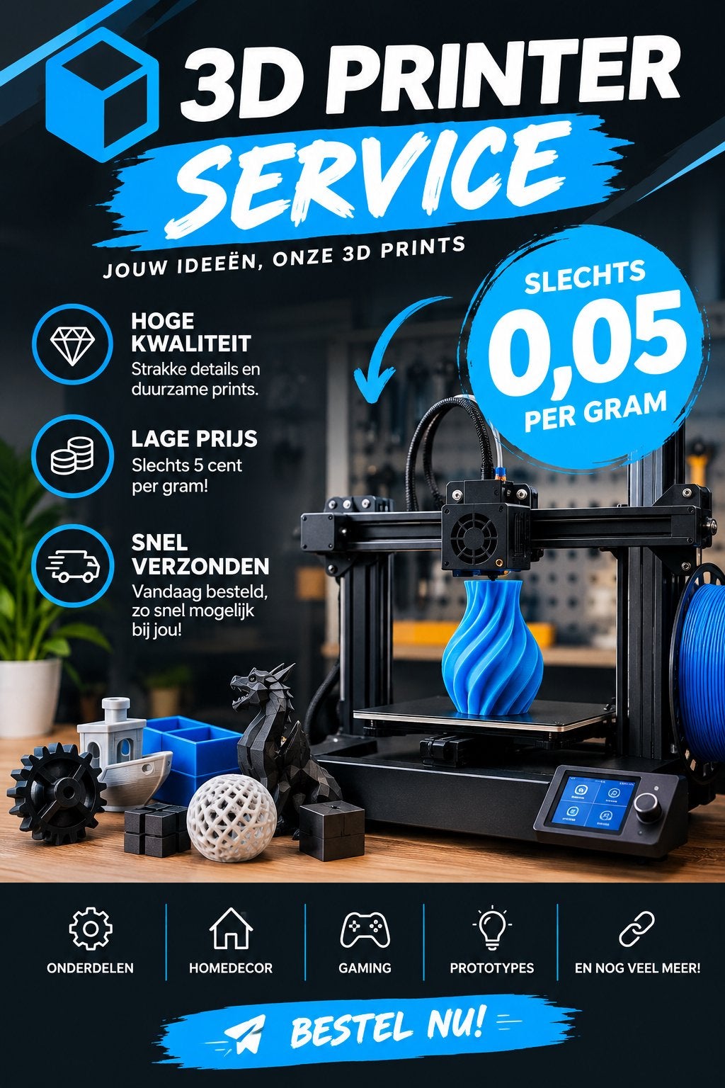 3D Print Service: Jouw Ideeën, Onze Prints - Hoge Kwaliteit, Ophalen of Verzenden, Nieuw, Filament