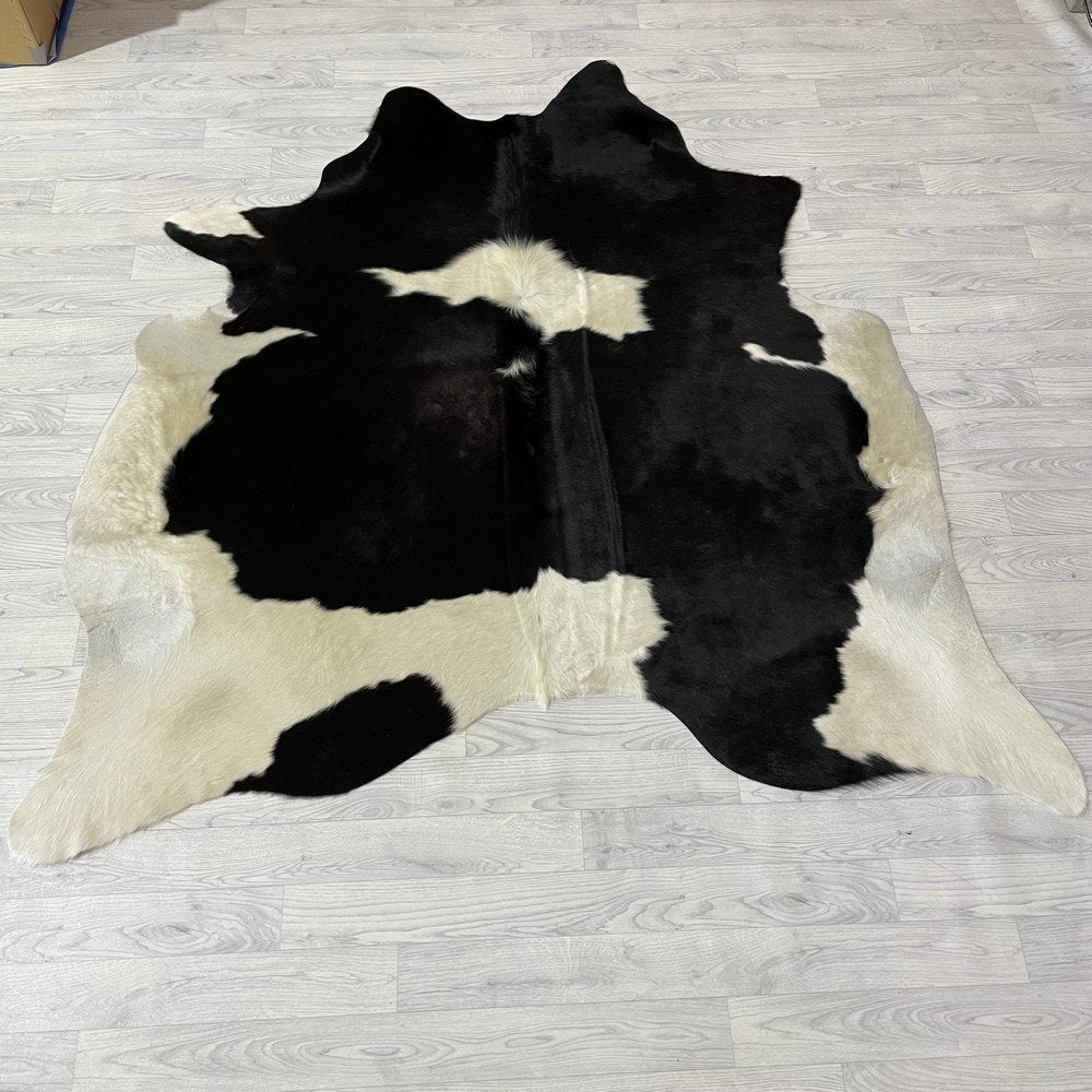 Koeienhuid zwart creme 190x180cm | Lederstore, Landelijk, modern, Scandinavisch, industrieel, 150 tot 200 cm, Nieuw, 150 tot 200 cm