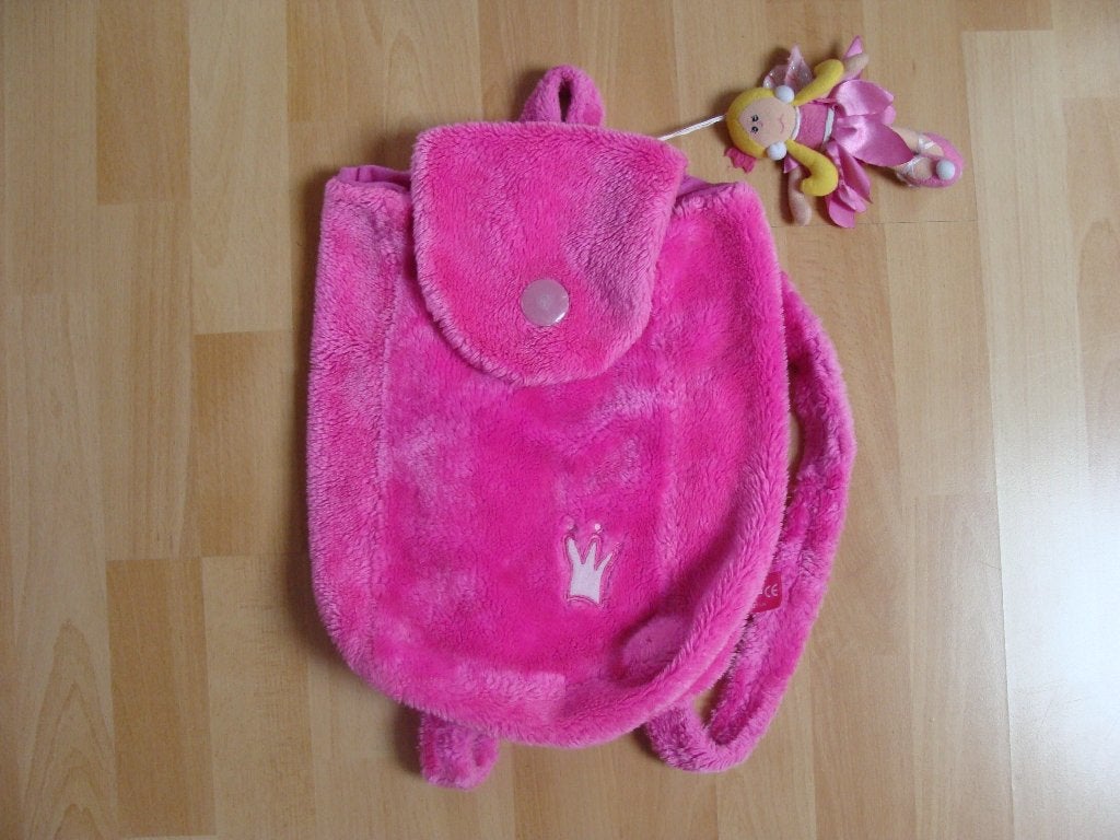 Roze pluche rugtas, Sieraden, Tassen en Uiterlijk, Ophalen of Verzenden, Zo goed als nieuw, Overige merken, 45 tot 60 cm